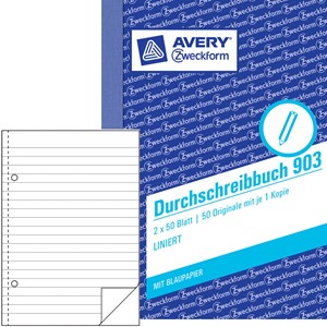 Avery Zweckform 903 - Durchschreibbuch 1. Blatt liniert, 2. Blatt blanko, A6