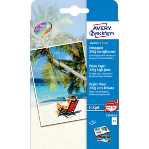Avery Zweckform C2497-50 - Superior Inkjet Photo Papier hochglänzend 10x15 230g