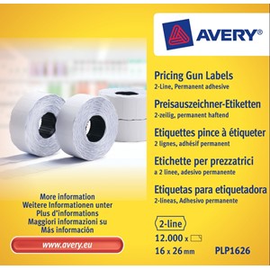 Avery Zweckform PLP1626 - Etikett 16x26mm weiss für 2-zeilige Handauszeichner permanent