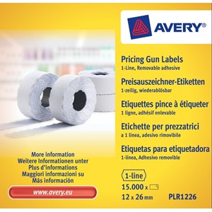 Avery Zweckform PLR1226 - Etikett 12x26mm weiss für 1-zeilige Handauszeichner wiederablösbar