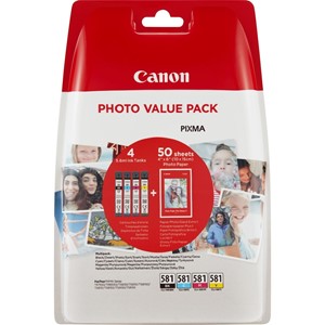 Canon 2106C005 - CLI-581Multi, Tintenpatrone, schwarz, cyan, magenta, yellow