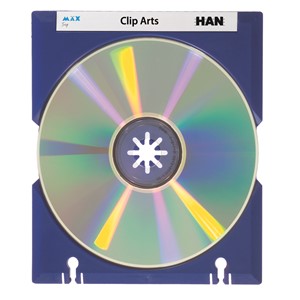 HAN 9x2x0x1-1x4 - CD-Träger MÄX-Tray, für 1 CD, mit Beschriftungsetiketten, für 9260, blau