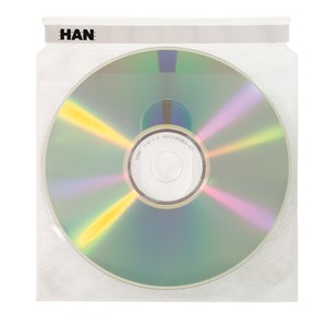 HAN 9299 - 16 CD Schutzhüllen, für 2 CD/DVDs, Vlies, transparent