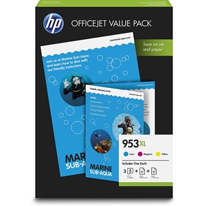 HP 1CC21AE - 953XL Office Value Pack, CMY + Papier