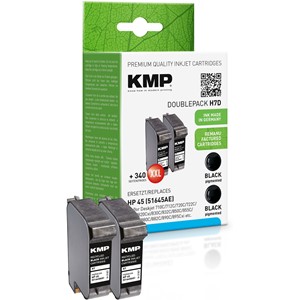 KMP 0927,4021 - Tintenpatrone, schwarz, kompatibel zu HP 51645A, HP45