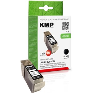 KMP 0957,0001 - Tintenpatrone schwarz, kompatibel zu Canon BCI-3eBK