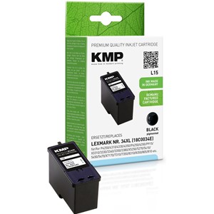 KMP 1019,4341 - Tintenpatrone, schwarz, kompatibel zu Lexmark Nr. 34XL, 18C0034