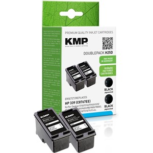 KMP 1023,4021 - Tintenpatronen Doppelpack, schwarz, kompatibel zu HP C9504EE, HP339