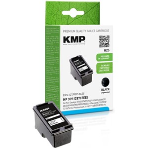 KMP 1023,4339 - Tintenpatrone, schwarz, kompatibel zu HP C8767E, HP339