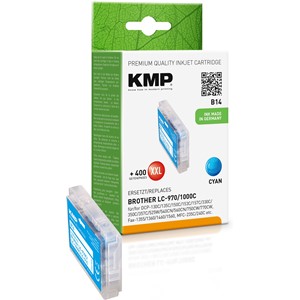 KMP 1060,0003 - Tintenpatrone, cyan, kompatibel zu Brother LC-970C