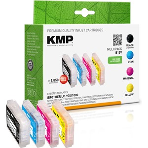 KMP 1060,0050 - Tintenpatronen Vorteilspack mit 4 Patronen, kompatibel zu Brother LC-970Bk/C/M/Y
