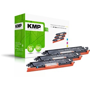 KMP 1226,0030 - Tonerkassetten Multipack, cyan, magenta, yellow, kompatibel zu 126A (CE311A, CE312A, CE313A)