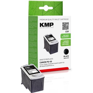 KMP 1500,HC01 - Tintenpatrone, schwarz, kompatibel zu Canon PG-50