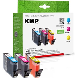 KMP 1505,0005 - Vorteilspack Tintenpatronen mit Chip, ersetzen Canon CLI-8C / M / Y
