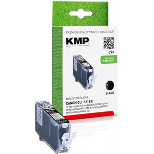 KMP 1509,0001 - Tintenpatrone mit Chip, schwarz, ersetzt Canon CLI-521Bk