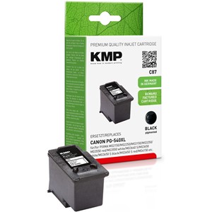 KMP 1516,4001 - Tintenpatrone, schwarz, kompatibel zu Canon PG-540XL