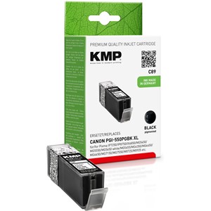 KMP 1518,0001 - Tintenpatrone, schwarz, kompatibel zu Canon PGI-550PGBK XL