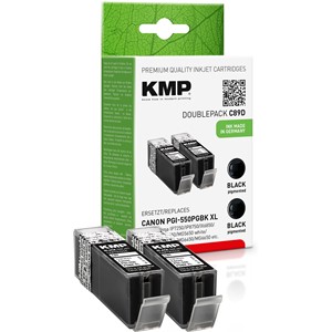 KMP 1518,0021 - Tintenpatronen Doppelpack, schwarz, kompatibel zu Canon PGI-550PGBK XL