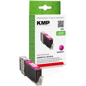 KMP 1519,0006 - Tintenpatrone, magenta, kompatibel zu Canon CLI-551M XL
