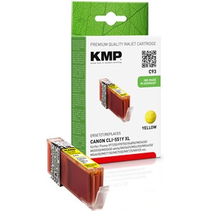 KMP 1519,0009 - Tintenpatrone, yellow, kompatibel zu Canon CLI-551Y XL