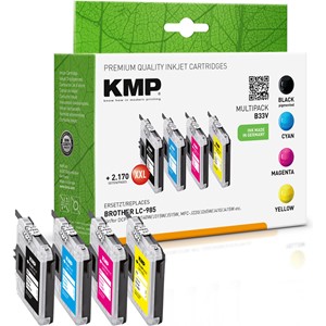 KMP 1523,0050 - Tintenpatronen Vorteilspack, kompatibel zu Brother LC-985Bk, LC-985C, LC-985M, LC-985Y