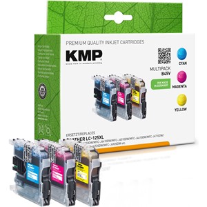 KMP 1526,0050 - Tintenpatronen Multipack, cyan, magenta, yellow, kompatibel zu Brother LC125XLC, Brother LC125XLM, Brother LC125XLY