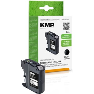 KMP 1527,4001 - Tintenpatrone, schwarz, kompatibel zu Brother LC127XLBK