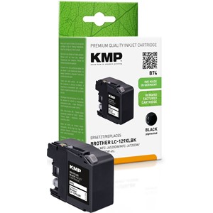KMP 1534,4001 - Tintenpatrone, schwarz, kompatibel zu Brother LC129XLBK
