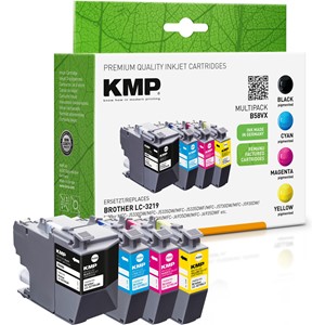 KMP 1537,4005 - Tintenpatronen Multipack, schwarz, cyan, magenta, gelb, kompatibel zu Brother LC3219XLBK, LC3219XLC, LC3219XLM, LC3219XLY