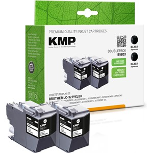 KMP 1537,4021 - Tintenpatrone, schwarz, kompatibel zu Brother LC3219XLBK