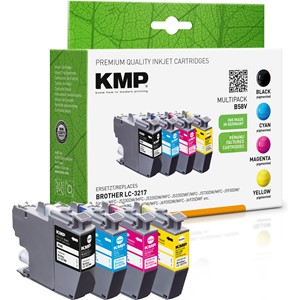 KMP 1537,4805 - Tintenpatrone, schwarz, cyan, magenta, gelb, kompatibel zu Brother LC3217BK, LC3217C, LC3217M, LC3217Y