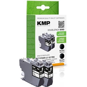 KMP 1537,4821 - Tintenpatrone, schwarz, kompatibel zu Brother LC3217BK