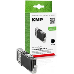 KMP 1568,0001 - Tintenpatrone, schwarz, kompatibel zu Canon CLI571BKXL