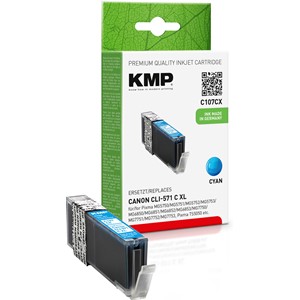 KMP 1569,0003 - Tintenpatrone, cyan, kompatibel zu Canon CLI571CXL