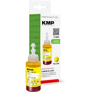 KMP 1571,0009 - Tintennachfüllflasche, yellow, kompatibel zu Canon GI490Y (0666C001)