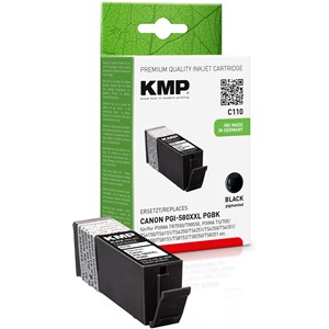 KMP 1576,0201 - Tintenpatrone, schwarz, kompatibel zu Canon PGBK-580XXL