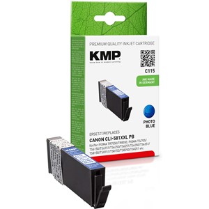 KMP 1578,0242 - Tintenpatrone, blau, kompatibel zu Canon CLI-581PBXXL