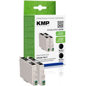 KMP 1603,4021 - Tintenpatronen Doppelpack, schwarz, kompatibel zu Epson T0611