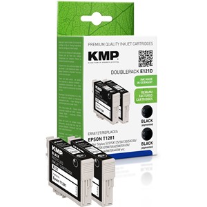KMP 1616,4021 - Tintenpatronen Doppelpack, schwarz, kompatibel zu Epson T1281