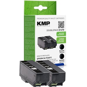 KMP 1626,4821 - Tintenpatronen Doppelpack, schwarz, kompatibel zu Epson 26 T2601