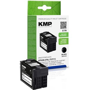 KMP 1627,4001 - Tintenpatrone, schwarz, kompatibel zu Epson 27XL T2711