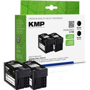 KMP 1627,4021 - Tintenpatronen Doppelpack, schwarz, kompatibel zu Epson 27XL T2711