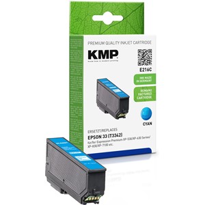KMP 1633,4803 - Tintenpatrone, cyan, kompatibel zu Epson 33 T3342