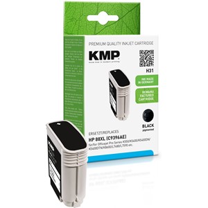 KMP 1704,4961 - Tintenpatrone, wiederaufbereitet, schwarz, kompatibel zu HP C9396A