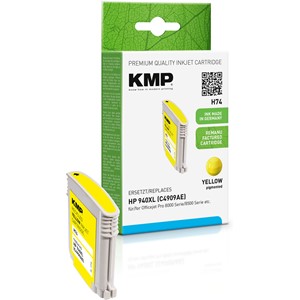 KMP 1716,4009 - Tintenpatrone, yellow pigmented, recycled, mit Chip, kompatibel zu HP 940XL (C4909AE)