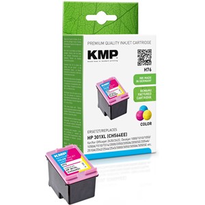 KMP 1720,4030 - Tintenpatrone, recycled, 3-farbig, kompatibel zu HP 301XL (CH564EE)
