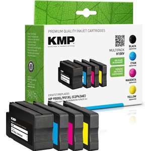 KMP 1722,4050 - Tintenpatronen Multipack, schwarz, cyan, magenta, yellow, kompatibel zu HP 950XL (CN045AE), 951XL (CN046AE, CN047AE, CN048AE)