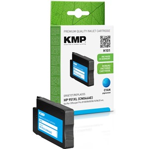KMP 1723,4003 - Tintenpatrone, recycled, mit Chip, cyan, kompatibel zu HP 951XL (CN046AE)