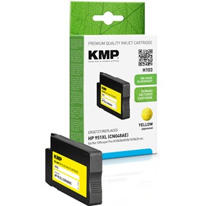 KMP 1723,4009 - Tintenpatrone, recycled, mit Chip, yellow, kompatibel zu HP 951XL (CN048AE)