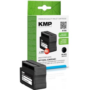 KMP 1725,4001 - Tintenpatrone, recycled, mit Chip, schwarz, kompatibel zu HP 932XL (CN053AE)